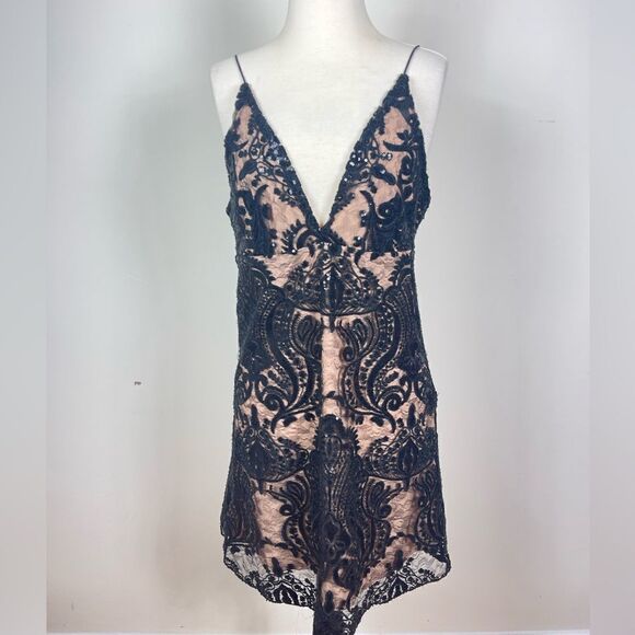 Free People Dresses & Skirts - Free People Night Shimmer Mini Dress 6